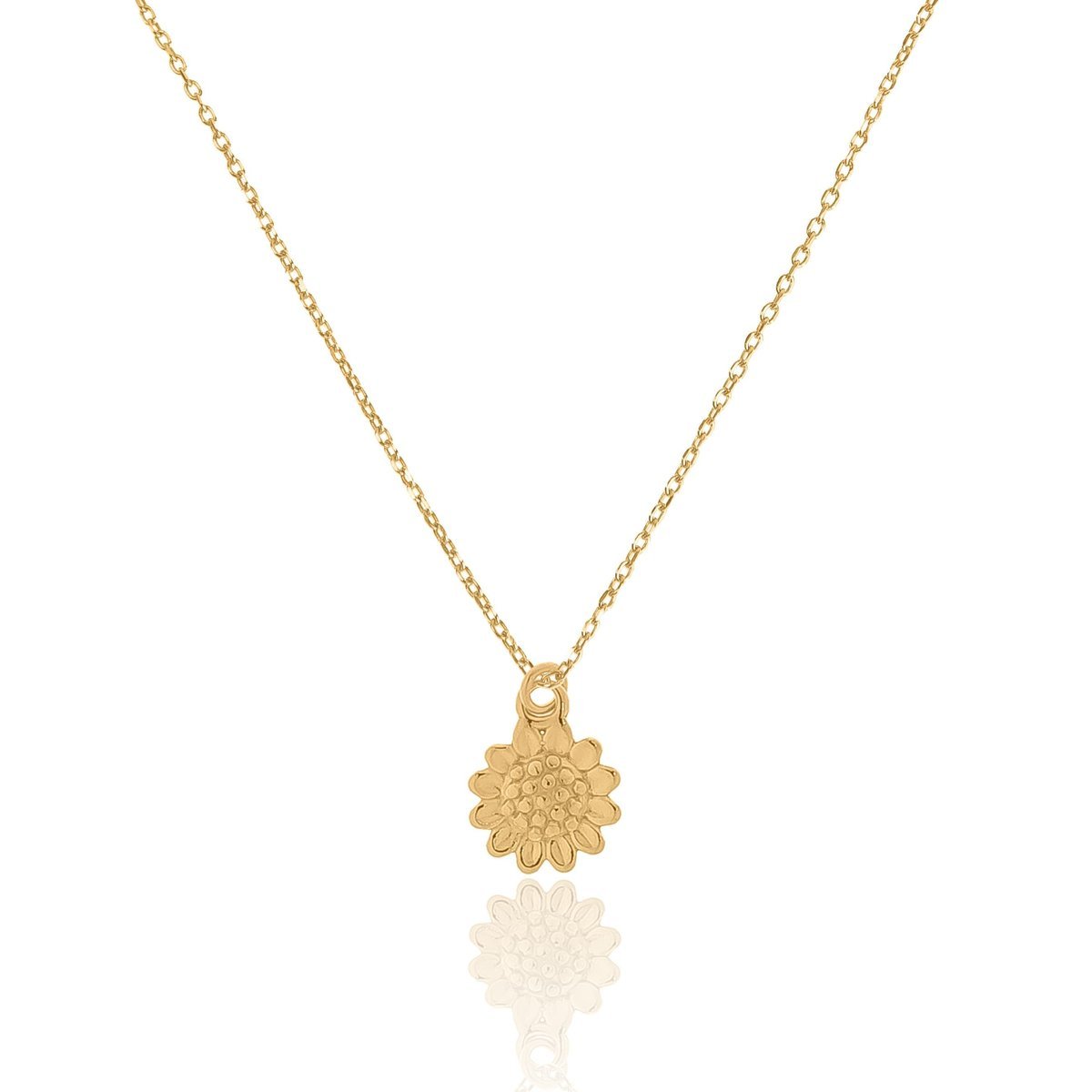 Naszyjnik srebrny pozłacany z kwiatem słonecznika 45 CM