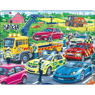 Puzzle 26 el. Pojazdy ratunkowe na autostradzie Larsen - Puzzle - miniaturka - grafika 1
