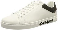 Trampki męskie - Armani Exchange Męskie tenisówki z tyłu i boku, Op biały czarny, 9,5 UK - miniaturka - grafika 1