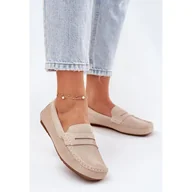 Mokasyny damskie - Zamszowe Mokasyny Damskie Big Star RR274947 Beżowe beżowy - miniaturka - grafika 1