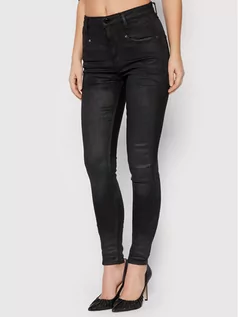 Spodnie damskie - Guess Jeansy W2RA47 D4KI1 Czarny Skinny Fit - grafika 1