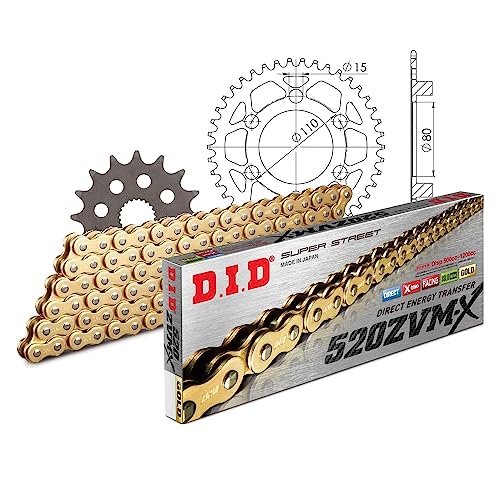 Zestaw łańcuchów DID stal 520ZVM-X / 106 nitownica do Aprilia AF 1 replika 125 ccm rok prod. 1988-1990