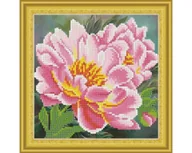 Dekoratorstwo - Diamentowa mozaika 30x30cm, Peonia - miniaturka - grafika 1