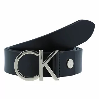 Paski - Calvin Klein CK Logo Skórzany pasek black/light gold 95 cm - grafika 1