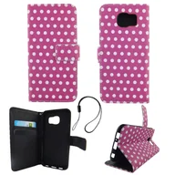 Etui i futerały do telefonów - Etui na telefon komórkowy Etui na telefon komórkowy Samsung Galaxy S6 Polka Dot Purple White - miniaturka - grafika 1