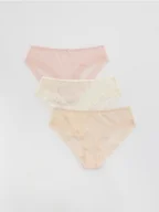 Majtki damskie - Reserved - Koronkowe majtki figi 3 pack - kremowy - miniaturka - grafika 1