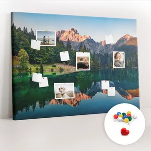 Duża Tablica, Korek 100x140 cm Wzór Krajobraz jeziora + Pinezki Kolorowe - Tablice i flipcharty - miniaturka - grafika 1