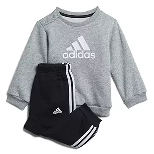 adidas H28835 I BOS LOGO JOG Spodnie Top: średni szary wrzosowy/biały Spód: Czarny/biały 2-3Y - Koszulki i topy damskie - miniaturka - grafika 1