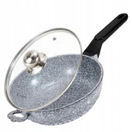 Patelnie - Patelnia głęboka z pokrywką szary marmurek 24 cm Eltehoff indukcja gaz - miniaturka - grafika 1