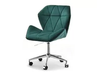 Fotele i krzesła biurowe - Regulowany Fotel Na Kółkach Do Domowego Biura Velo Move Zielony Chrom - miniaturka - grafika 1