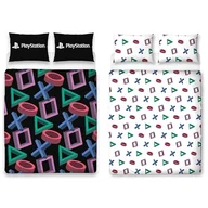 Kołdry i poduszki dla dzieci - Oficjalny zestaw podwójnych poszewek na kołdrę PlayStation, abstrakcyjny design, dwustronna, dwustronna, w tym pasujące poszewki na poduszki, czarny zestaw podwójnych łóżek do gier - miniaturka - grafika 1