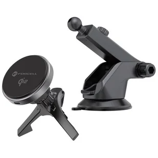 Uchwyt samochodowy z ładowarką bezprzewodową FORCELL F-Grip 15W Szary - Uchwyty samochodowe do telefonów - miniaturka - grafika 1
