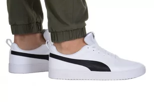 Męskie Buty PUMA RICKIE PUMA WHITE-PUMA BLACK 38760702 – Biały - Buty dla dziewczynek - miniaturka - grafika 1