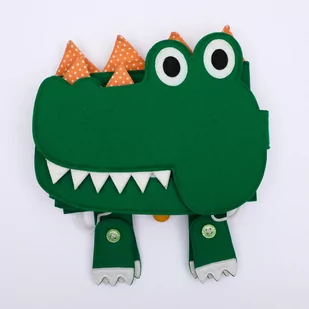 Książeczka Sensoryczna Podróżna, Quiet Book, Montessori - Krokodyl/ Jolly Designs - Zabawki sensoryczne - miniaturka - grafika 1