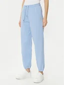Spodnie sportowe damskie - Guess Jeans Spodnie dresowe W4YB33 KC811 Niebieski Regular Fit - miniaturka - grafika 1