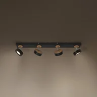 Lampy sufitowe - OSRAM Reflektor sufitowy LED PLUTO, czarny, 4 punkty świetlne, 3000 K PLUTO, czarny, salon / jadalnia, metal - miniaturka - grafika 1