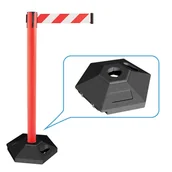 Wyposażenie miejsc publicznych - B2B Partner Słupek z pasem samonawijającym BS-PRBB-4L[R/W] - miniaturka - grafika 1