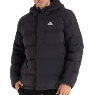 Kurtki i kamizelki sportowe męskie - Kurtka adidas Helionic Hooded Down HG8750 - czarna - Adidas - miniaturka - grafika 1