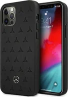 Etui i futerały do telefonów - Mercedes Mercedes MEHCP12LPSQBK iPhone 12 Pro Max 6,7" czarny/black hardcase Leather Stars Pattern - miniaturka - grafika 1