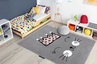 Dywany dla dzieci - Dywan PETIT CAT KOTEK KORONA szary 240x330 cm - miniaturka - grafika 1