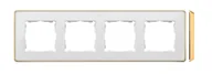 Klawisze i ramki - Kontakt Simon Ramka 4-krotna SIMON 82 Detail SELECT metal - biały/złota - miniaturka - grafika 1