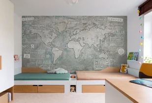 World Tour White Tapeta Mapa Do Pokoju nastolatka - Tapety - miniaturka - grafika 1
