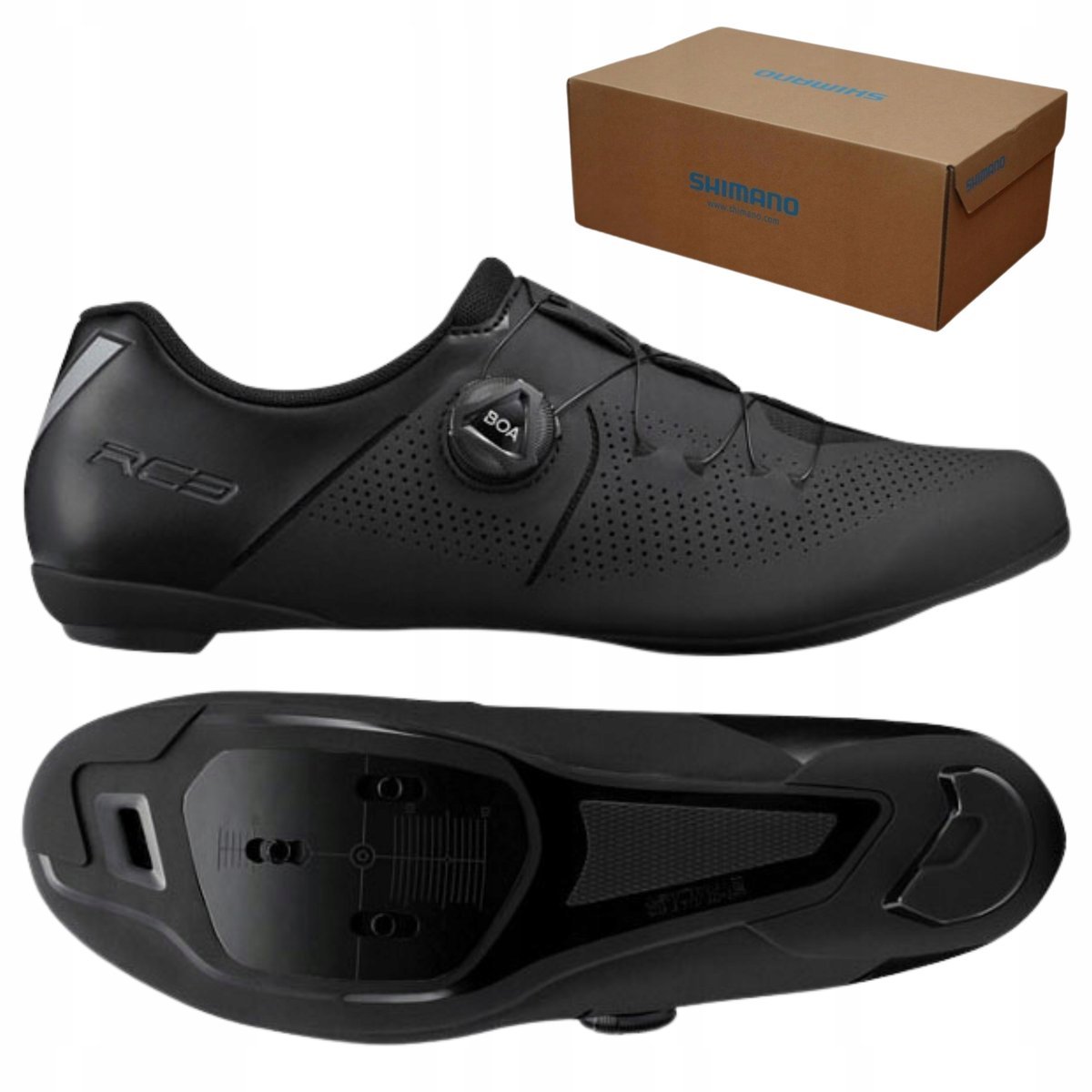 Buty rowerowe szosowe SHIMANO SH-RC302 RC3 SPD SL r. 44 CZARNE BOA SZTYWNE