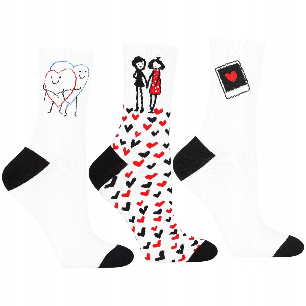 3X SKARPETKI DAMSKIE SERCA PREZENT WALENTYNKI SERDUSZKA UROCZE MORAJ 35-38