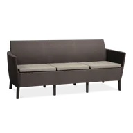 Ławki ogrodowe - Allibert Ogrodowa polirattanowa sofa SALEMO - trzyosobowa, brązowa - miniaturka - grafika 1