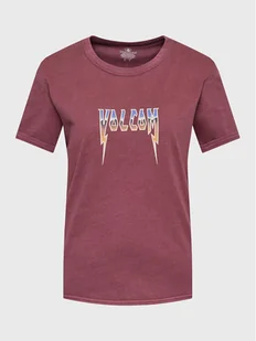 Volcom T-Shirt Truly Ringer B3512307 Bordowy Regular Fit - Koszulki i topy damskie - miniaturka - grafika 1