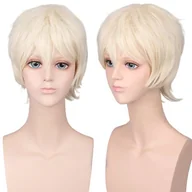 Dodatki do strojów karnawałowych - Peruka Platynowy Blond Krótka Męski Cosplay Anime - miniaturka - grafika 1