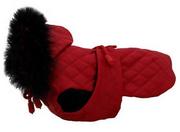 Ubranka dla psów - Grande Finale Derka czerwona pikowana z futrem rozmiar 0 [DW12] - miniaturka - grafika 1