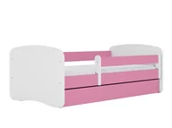 Łóżka dla dzieci i młodzieży - Łóżko dla dziecka, barierka, Babydreams, różowy, biały, mat - miniaturka - grafika 1