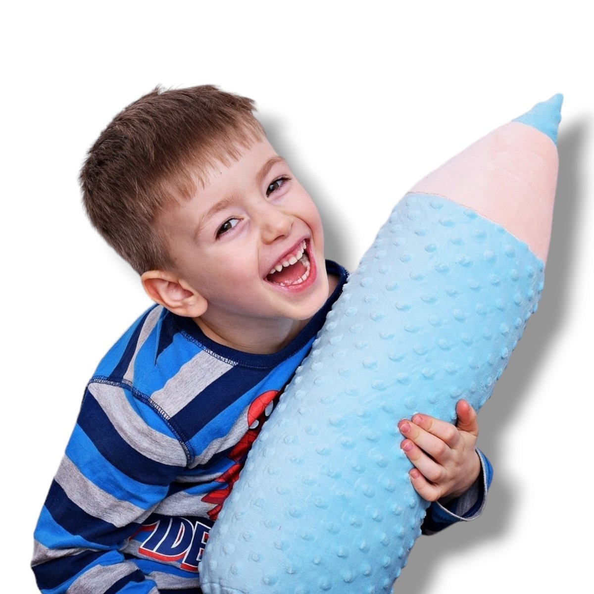 Kredka pluszowa zagłówek długa poduszka ochraniacz błękitna