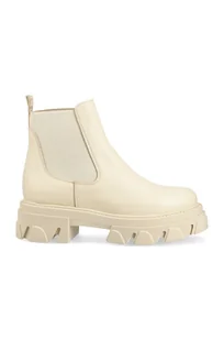 Steve Madden sztyblety skórzane Mixture damskie kolor beżowy na platformie - Botki damskie - miniaturka - grafika 1