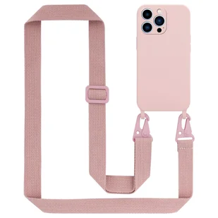 Łańcuszek Etui Do Apple iPhone 13 PRO MAX Pokrowiec w LIQUID RÓŻOWY Silicone TPU Obudowa Ochronny Cadorabo - Etui i futerały do telefonów - miniaturka - grafika 1