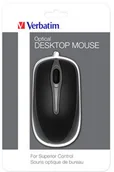 Myszki - Verbatim Mysz 49019, 1000DPI, optyczna, 3tl., przewodowa USB, czarna - miniaturka - grafika 1