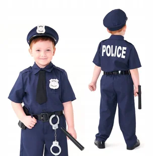 Strój Policjanta Dla Chłopca Kostium Dla Dzieci Karnawał L - Stroje karnawałowe - miniaturka - grafika 1