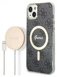 Etui Guess 4G Print do Apple iPhone 14 Plus Czarny + Ładowarka MagSafe - Etui i futerały do telefonów - miniaturka - grafika 2
