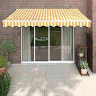 Markizy - vidaXL Zwijana markiza, żółto-biała, 3x2,5 m, tkanina i aluminium - miniaturka - grafika 1