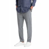 Spodnie męskie - Męskie spodnie chino z gumką w pasie szare V1 OM-PACP-0158 XL - miniaturka - grafika 1