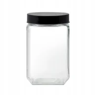 Pojemniki kuchenne - Słoik do przechowywania kwadratowy Milos 1,8 l czarny DOMOTTI - miniaturka - grafika 1