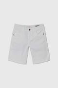 Spodnie i spodenki dla chłopców - Guess szorty jeansowe dziecięce kolor biały regulowana talia - miniaturka - grafika 1