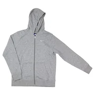 Bluzy dla chłopców - Nike chłopięca bluza z kapturem z zamkiem błyskawicznym na całej długości, szary (Dark Grey Heather/White), rozm. L - miniaturka - grafika 1