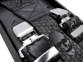 Dodatki do ubrań - Ciemne szelki do spodni - czaszki na tle łańcucha SZ125 - miniaturka - grafika 1