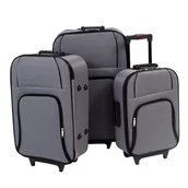 Walizki - Duże szare walizki z tworzywa na kółkach do samolotu H23-015G komplet 3 szt. 19/23/27 - miniaturka - grafika 1