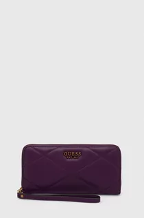 Portfele - Guess portfel damski kolor fioletowy - grafika 1