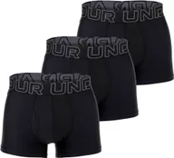 Majtki męskie - UNDER ARMOUR bokserki męskie, 3-pak - Performance Tech Trunks, stretch, gładkie czarne 2XL - miniaturka - grafika 1