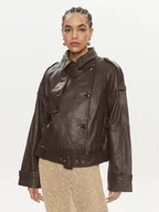 Kurtki damskie - Herskind Kurtka skórzana Luelle 5154131 Brązowy Regular Fit - miniaturka - grafika 1