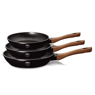 Berlinger Haus KOMPLET 3 PTELNI 20 24 28 NIEMIECKI DESIGN ALUMINIUM POTRÓJNA WARSTWA MARMUROWA EBONY ROSEWOOD COLLETION BH/1727 BH/1727 - Patelnie - miniaturka - grafika 2